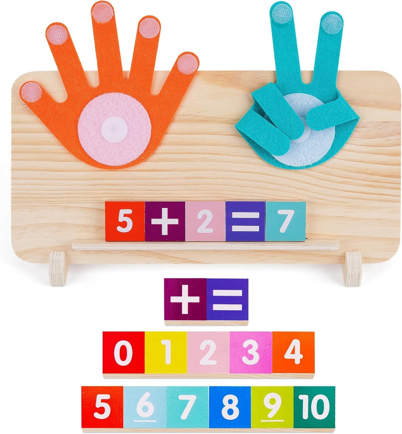 FCSONU Preschool Learning Educational Toys for Toddlers 3-4, Math Manipulatives Finger Counting Number Counting Blocks for Kids Ages 3-5, Montessori Toys for 3 4 5 Year Old Boys Girls Birthday Gifts