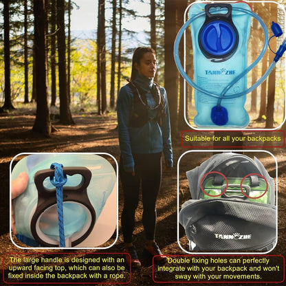 TANNOZHE Hydration Bladder Water Bladder Leak Proof Water Reservoir,BPA Free Hydration Pack Replacement,Sports Travel Reservoir Hydration Bag Pack Hiking,Outdoor