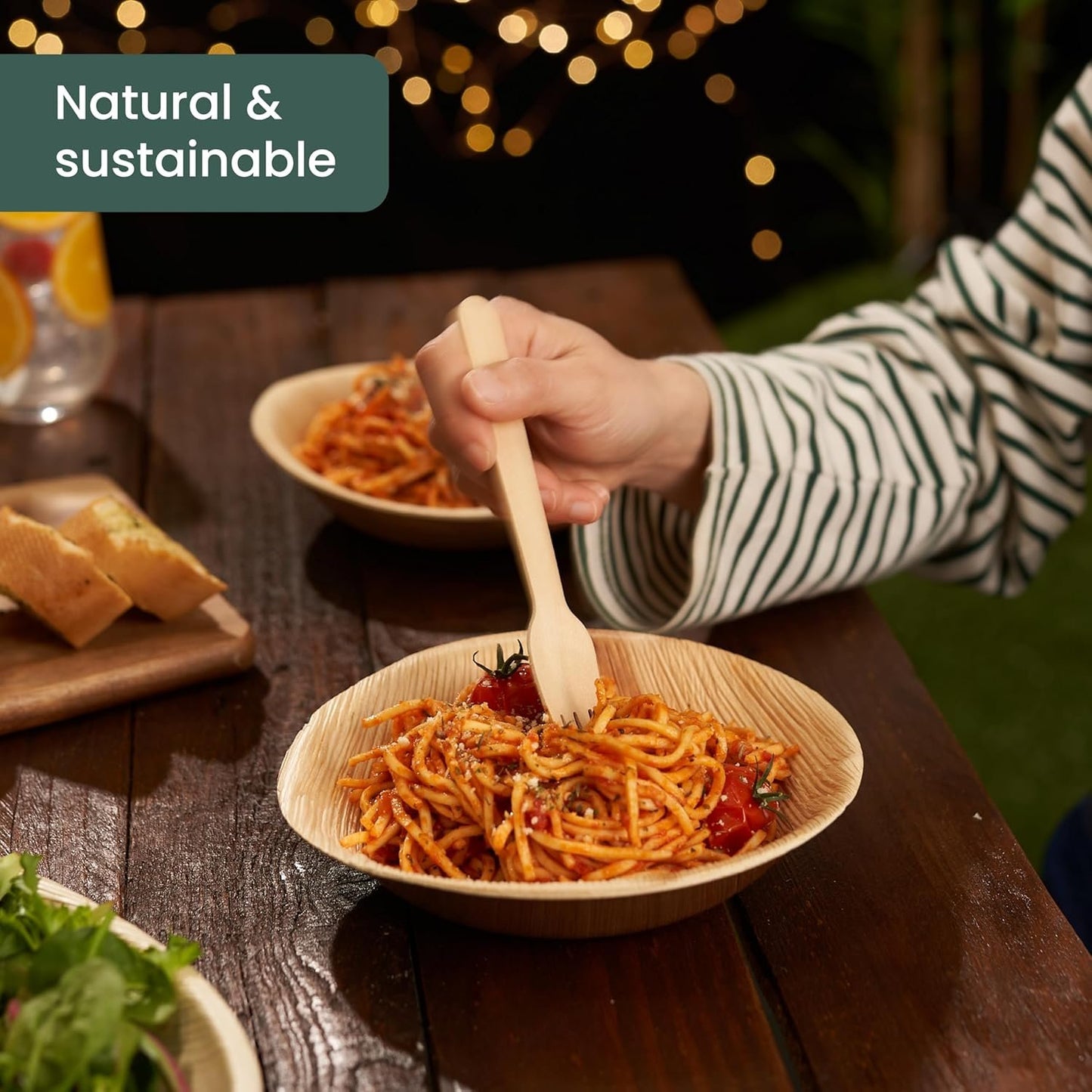 Haago 20 Pack Palm Leaf Bowls 6"/14cm (Round) Natural Disposable Bowls for Party, Wedding, Picnic - Better Than Paper Bowls Disposable Bamboo Bowls Disposable Plastic Bowls. Compostable Bowls