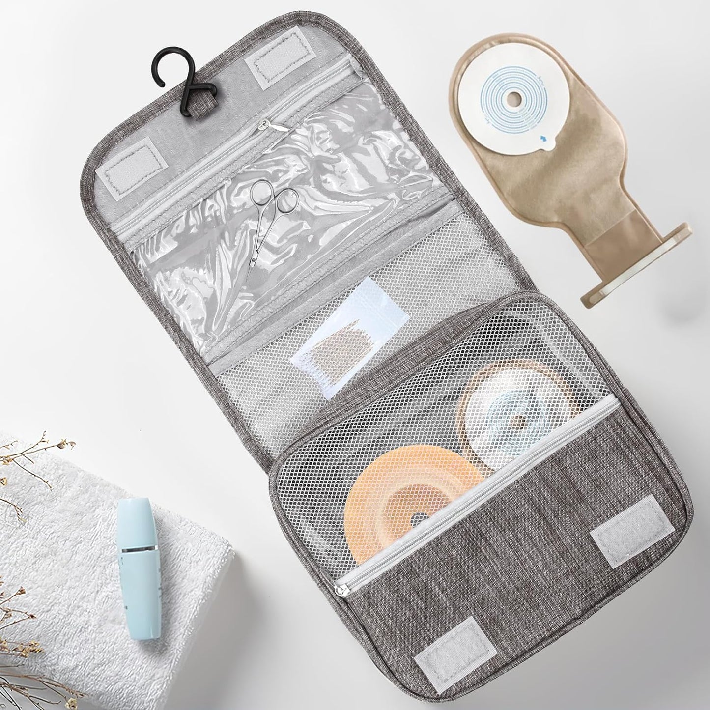 HDBHBH Travel Wash Bag - Large Travel Toiletries Organizer with Multiple Compartments,Suitable for Men & Women, Lightweight Dopp Kit for Camping, Business Travel, Makeup Accessories (Gray)