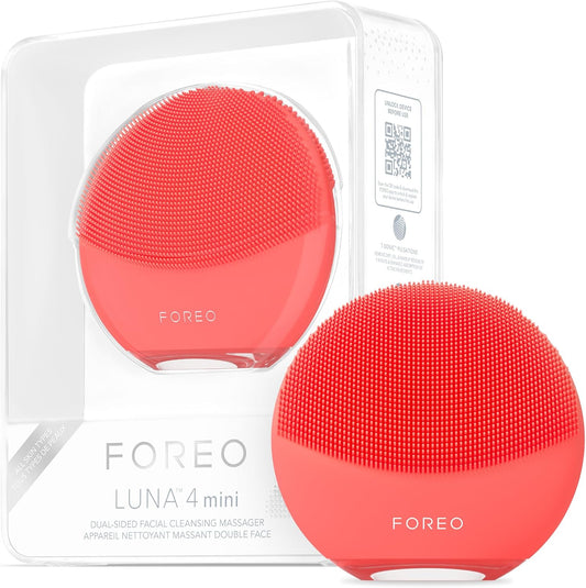 FOREO LUNA 4 mini Face Cleansing Brush & Face Massager - Premium Face Care - Enhances Absorption of Facial Skin Care Products - Simple Skin Care Tools - For All Skin Types- Pearl Pink