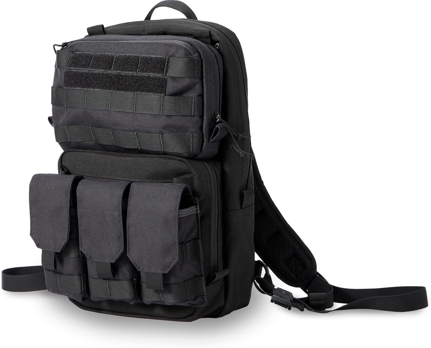 Cargo Works Black Tactical Molle EDC Pouch - Admin Pouch with Molle Attachments for Backpacks
