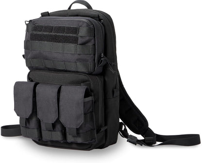 Cargo Works Black Tactical Molle EDC Pouch - Admin Pouch with Molle Attachments for Backpacks