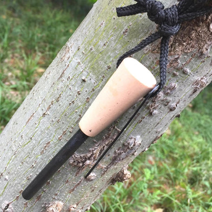 Priaora 2 Flint and Steel, Fire Starter Survival Tool, Magnesium Stick Fire Starter, Starter Camping Survival Kit with Wooden Handle Reusable Camping Fire Lighter Stick Outdoor for Bushcraft (K23-2)