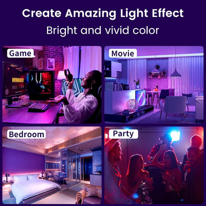 Bonlux Smart LED Light Bar, RGB Bar Lamp USB Ambiance Gaming Lights with Multiple Lighting Effects and Music Modes for Room, PC, PC Accessories, Desk Mood App Control