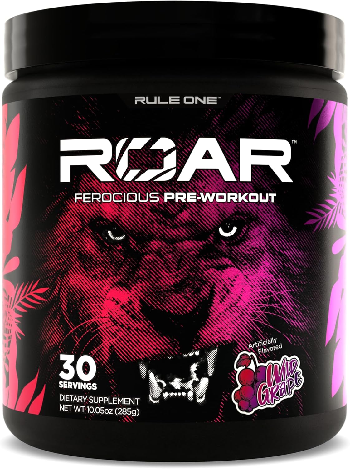 Rule1 R1 Roar Ferocious Pre-Workout Powder 285 g, Wild Grape (30 Servings)