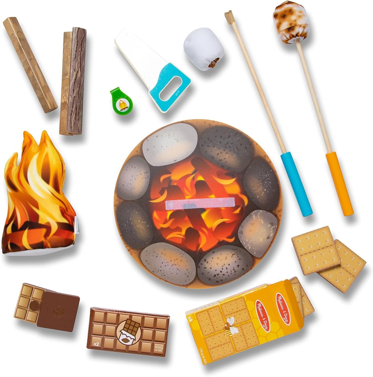 Melissa & Doug Let's Explore Campfire S'Mores Play Set, Play Campfire Sets For Kids Ages 3+