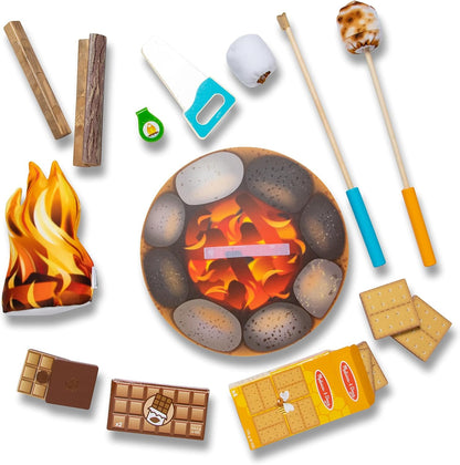 Melissa & Doug Let's Explore Campfire S'Mores Play Set, Play Campfire Sets For Kids Ages 3+