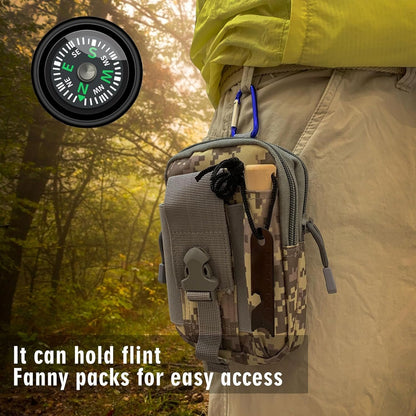 Qsxou Fire Starter Survival Tool Outdoor Flint and Steel Starter with Compass,16,000 Strikes Portable Outdoor Survival Multi-Tool Kits for Camping, Hiking and Backpacking Gear