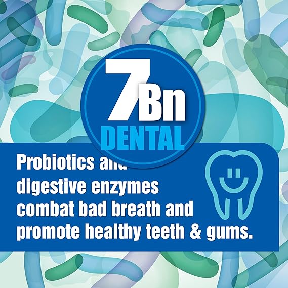 Oral Probiotics for Mouth Bad Breath 7 Billion CFU - Chewable Dental Probiotics for Teeth & Gums, Fresh Breath Freshener & Dry Mouth Relief, Supports Oral Microbiome