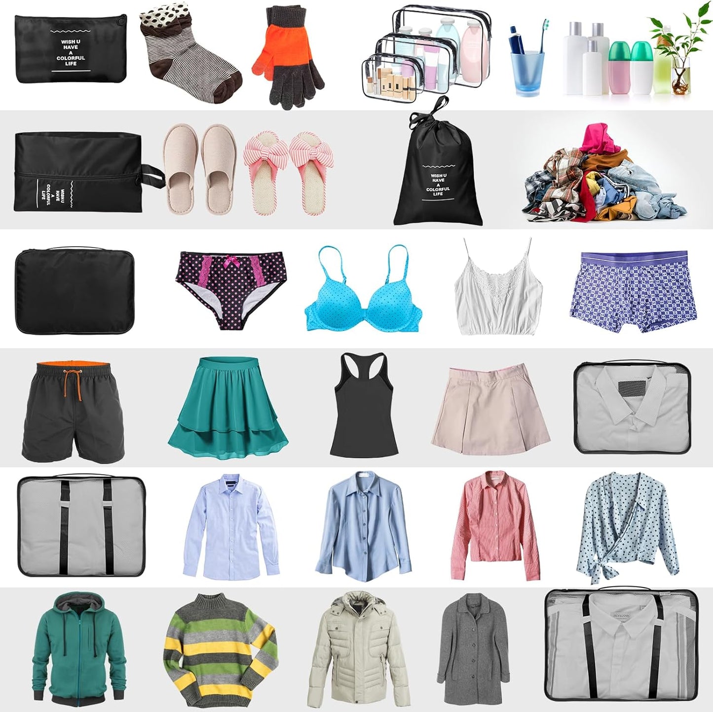 sprecenk Travel Suitcase Organizer 10 Pieces, Large Capacity Travel Organizer Packing Cubes Lightweight Organizer Suitcase Cubes Travel Cube for Clothes Underwear Shoes, Black