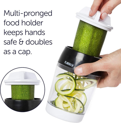Vegetable Spiralizer Vegetable Slicer - Zucchini Spiralizer Zoodles Noodles Maker - Veggie Carrot Cucumber Slicer Spiral Cutter Pasta Spaghetti Maker - Kitchen Tools & Gadgets (4-in-1)