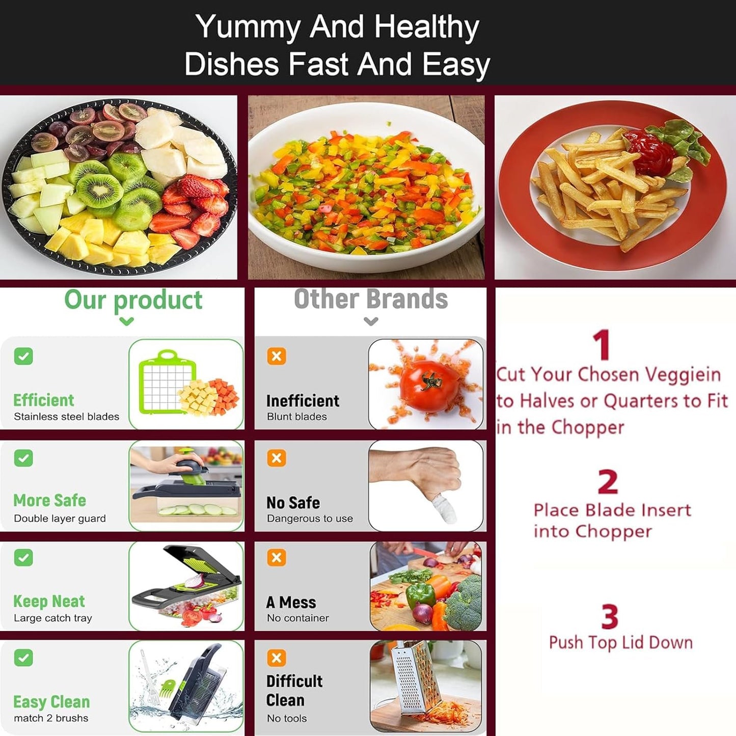 17-in-1 Vegetable Chopper for Meal Prep, Vegetable Cutter for Salad Veggie Potato Carrot etc, Grinding, shredding, Slicing, and Dicing, Easy to Clean Shredder Slicer Grater Kitchen Tools.