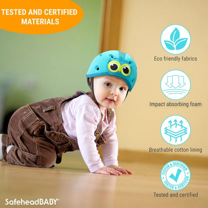 SafeheadBABY Award-Winning Infant Safety Helmet Baby Helmet for Crawling Walking Ultra-Lightweight Baby Heagear Expandable and Breathable Toddler Soft Helmets - Ladybird Pink