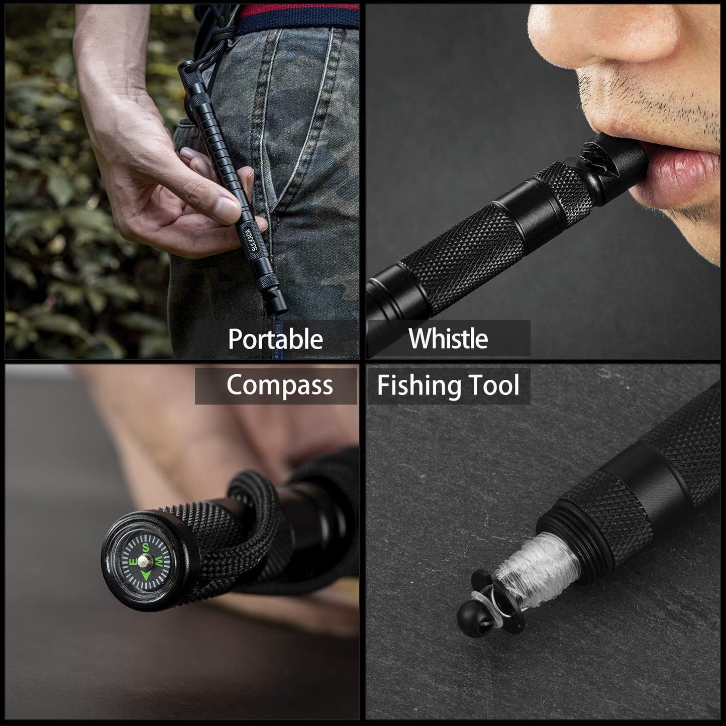 Survival Multi-Tool with Fishing Tool, Fire Starter, Survival Whistle, Window Breaker,Bottle Opener for Everyday Carry Survival Gear Gifts for Men