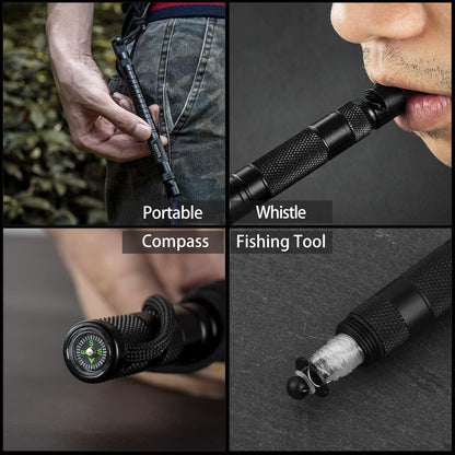 Survival Multi-Tool with Fishing Tool, Fire Starter, Survival Whistle, Window Breaker,Bottle Opener for Everyday Carry Survival Gear Gifts for Men