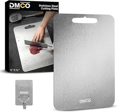 Stainless Steel Cutting Board – 2025 Upgrade – Durable Metal Chopping Board for Kitchen – Double-Sided for Meat, Fish, Vegetables – Dishwasher Safe, Non-Slip, Food-Safe, Titanium Coated