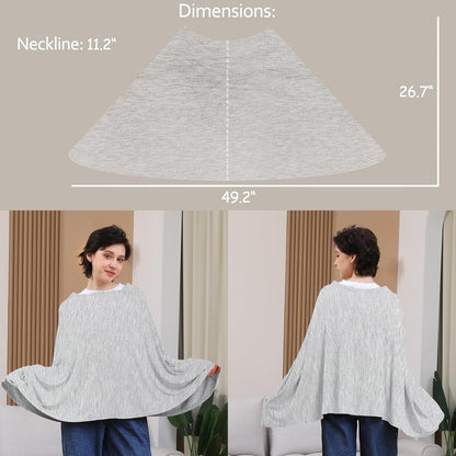 Seejoy Nursing Cover for Breastfeeding, 360Â°Full Coverage Nursing Poncho, Rayon Soft & Breathable Breastfeeding Cover up