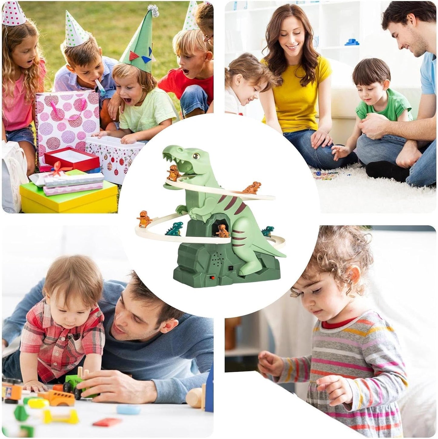 Climbing Dinosaur Toy, Interactive Track Slide Game, Roller Coaster Adventure Playset, Lights & Music, Educational & Realistic Design, Indoor & Outdoor Play, Dinosauri & Accessories