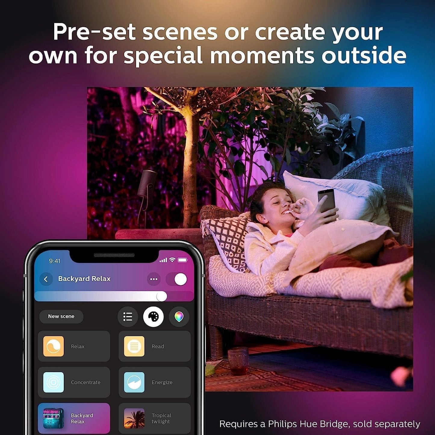 Philips Hue Lily White and Colour Ambiance Led 3X Spotlight Base Unit: Smart Outdoor Lighting for Garden, Compatible with Alexa, Google Assistant and Apple Homekit
