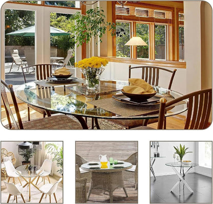 YUEKOPOU piano del tavolo da pranzo in vetro temperato.pian Round Tempered Glass Table Top Clear Glass Surface for Dining and Coffee Tables(85CM(34INCH))
