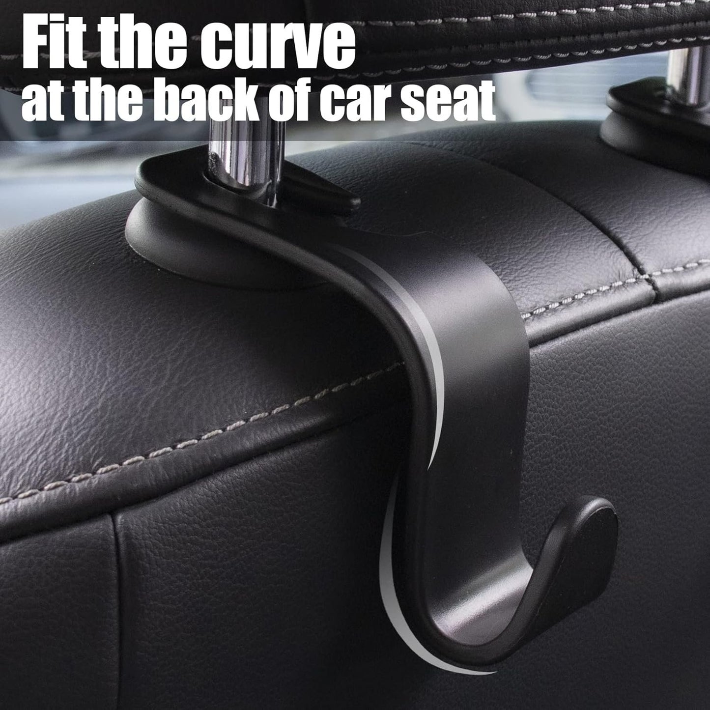 Car Accessories Interior, 4 Pack Car Accessories Include 1 Car Tissue Holder, 1 Car Sunglasses Holder, 2 Car Seat Headrest Hook, Christmas Automotive Car Essentials for Car Sun Visor ï¼ˆBlackï¼‰