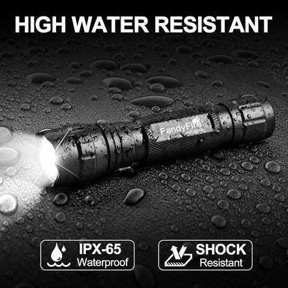 FandyFire Single Mode Flashlight with Holster, Tactical LED Flashlight 1000 High Lumen Duty Flashlights with Belt Holster and Charger, Bright Small Flash Light