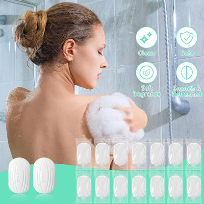 200 Pcs Mini Soap Bars Individually Wrapped Bar Soap Bulk Small Soft Scented Soap Bathroom Toiletries for Travel Hotel Guests Wedding Homeless - White