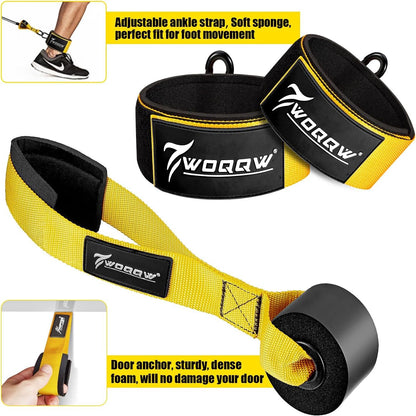 Resistance Bands Set for Exercise, 350lbs Heavy Workout Bands with Handles, Door Anchor, Leg Ankle Straps, Home Gym Workout Equipment for Strength Training, Stretching, Physiotherapy, Yoga