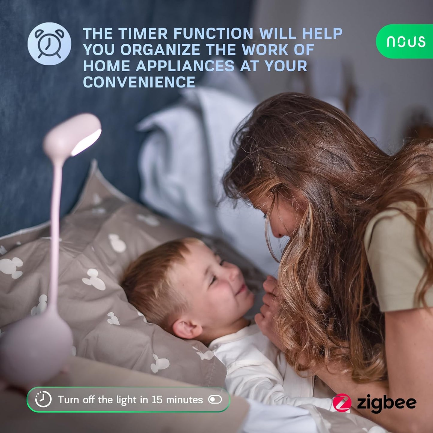 NOUS A1Z ZigBee Smart Socket, Compatible with Alexa, Google Assistant, Home Assistant, Tuya, Smart Home Automation with Energy Monitoring, Smart WiFi Sockets for Home Automation, 2MQTT