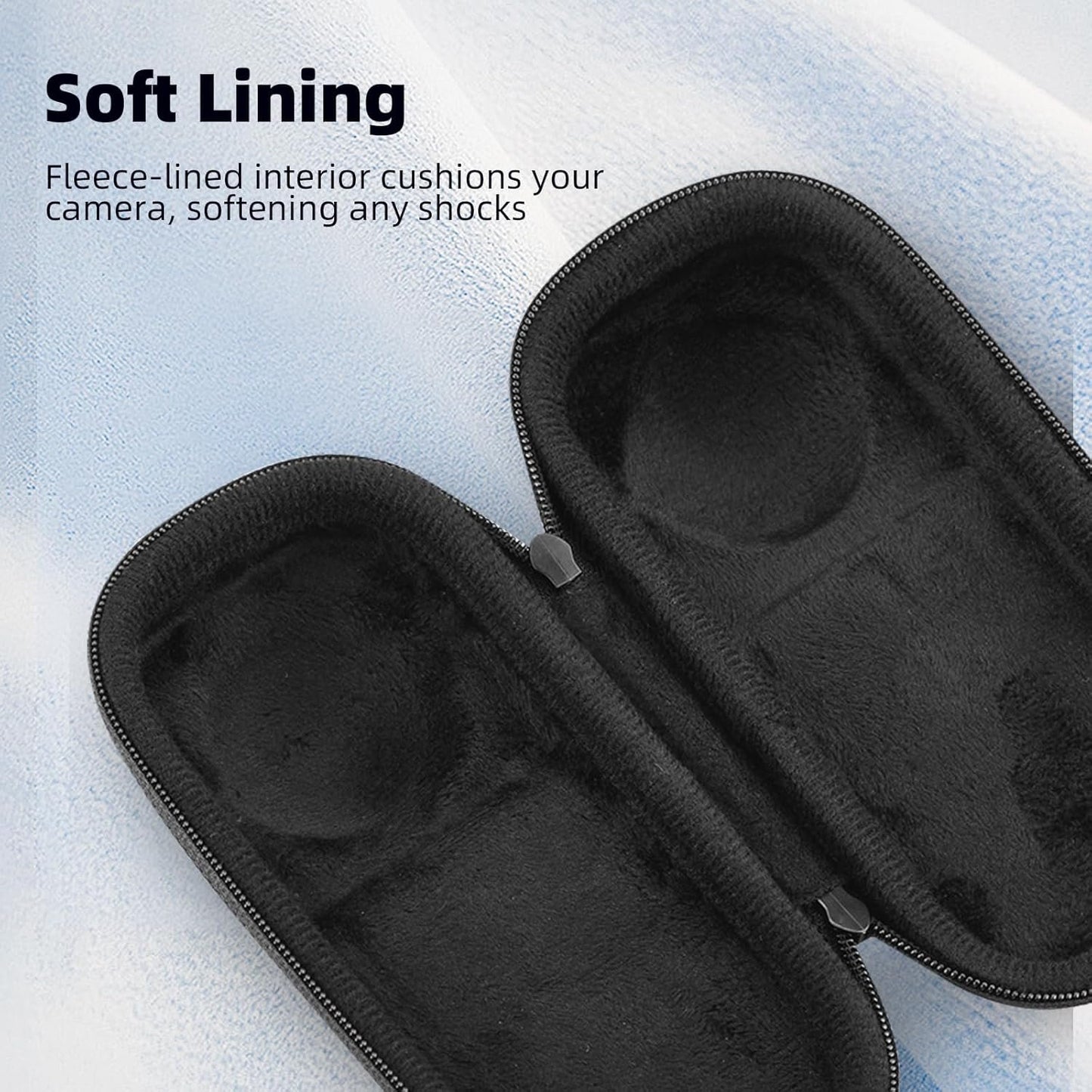 BRDRC Carrying Case for Insta 360 X4 X5 (for Original Lens Cap), Portable Small Storage Bag Protective Cover Hard Shell Travel Protector with Wrist Strap Carabiner for Insta360 X4 X5 Accessories