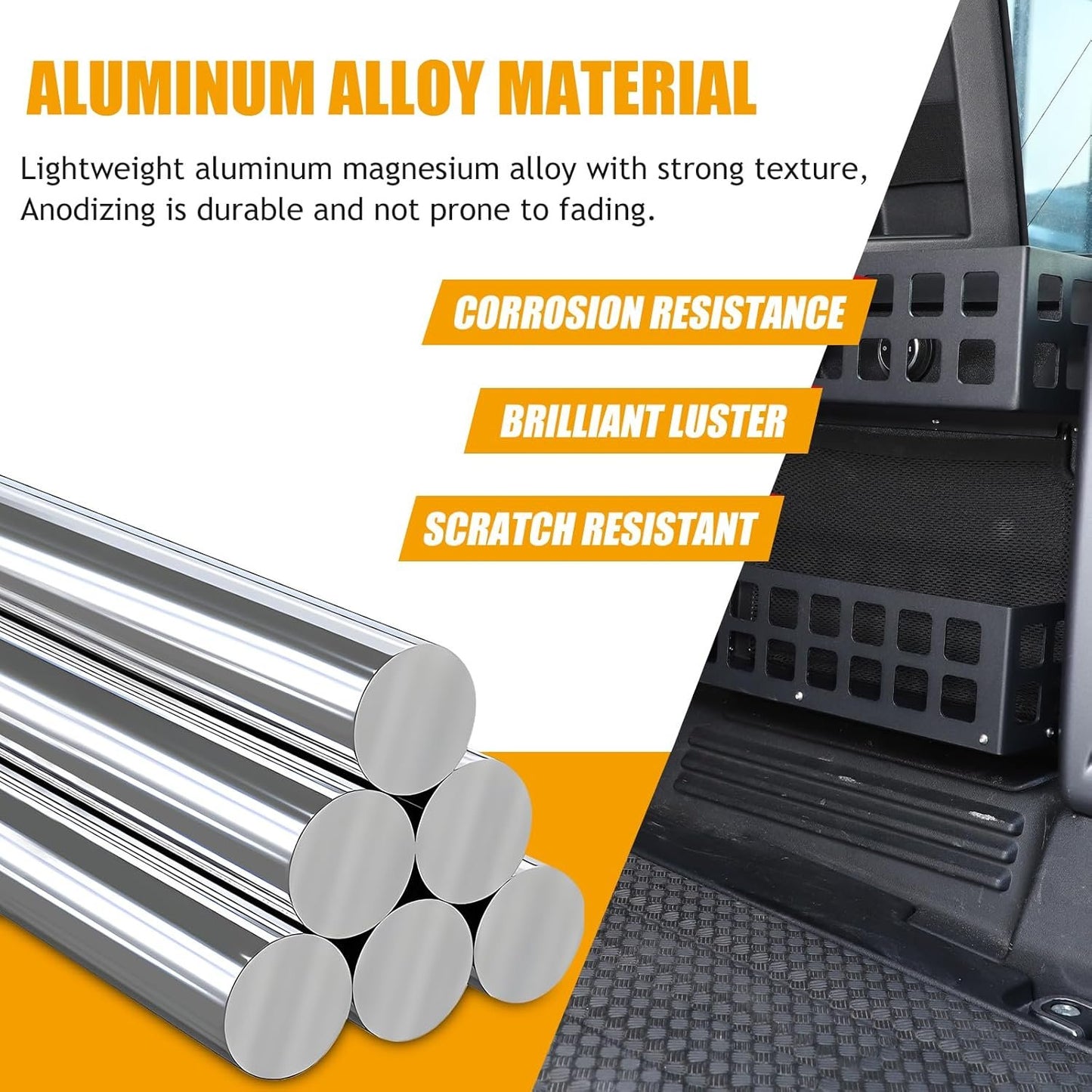 Bekantogy Trunk Right Organizer Compatible with Land Rover Defender 110 2020-2024 Aluminum Alloy Shelf Trunk Right Side Organizer Storage Box Basket Accessories