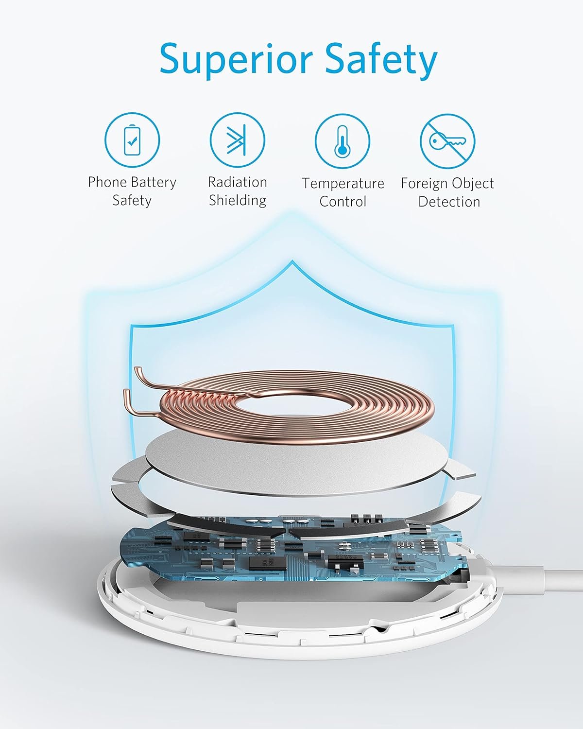 Anker PowerWave Magnetic Wireless Chargers 5 ft Built-in USB-C cable, compatible with Magsafe for iPhone 16/15/14/13 series