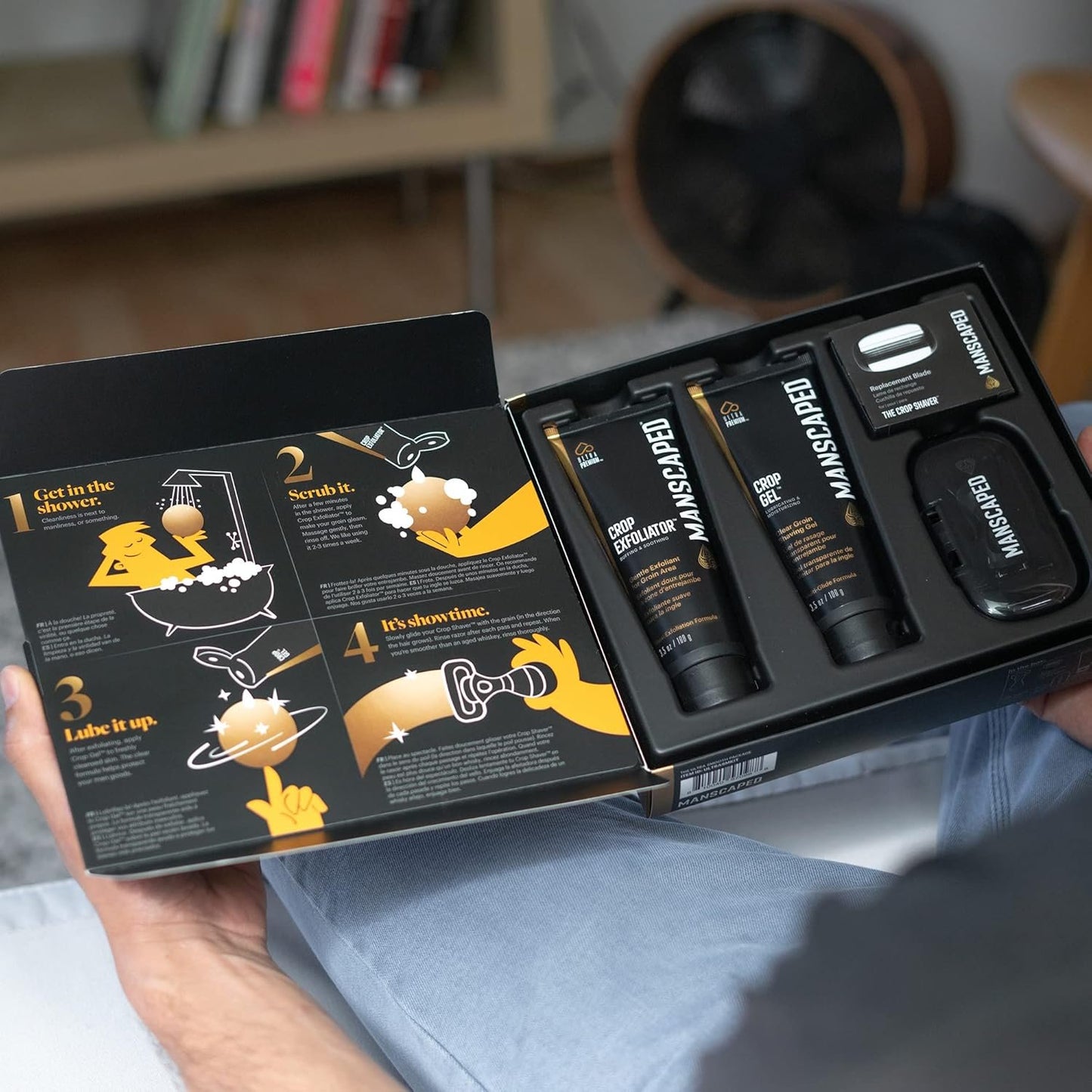MANSCAPED® The Ultra Smooth Package, Male Hygiene Shaving Bundle, Includes The Crop Shaver® Groin Razor with Replacement Blades, Crop Gel® Ball Shaving Gel, and Crop Exfoliator® Ball Exfoliator