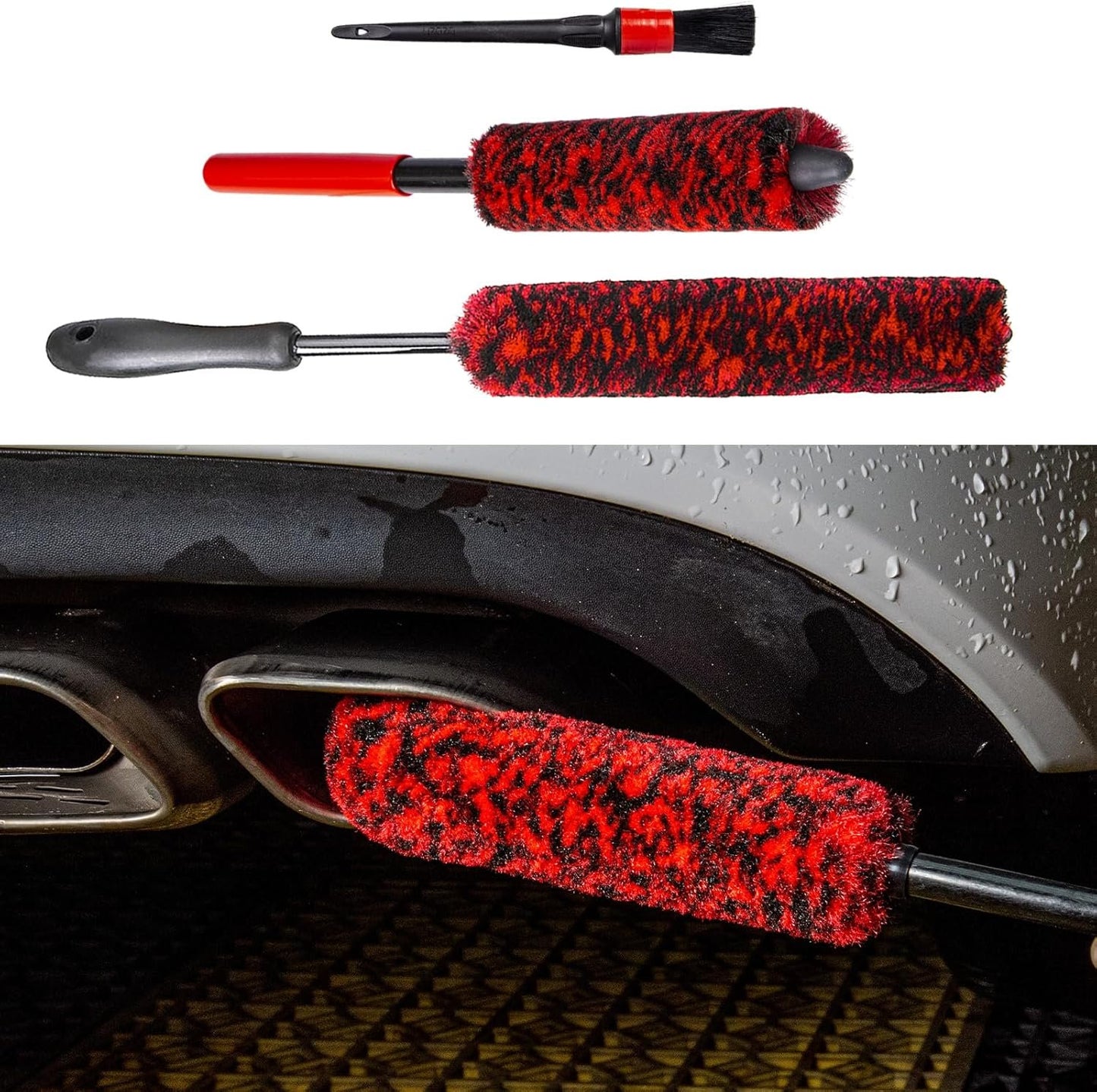 bzczh Metal Free Soft Wheel Cleaner Brush, Synthetic Wool Car Cleaning Brush, Highly Water Absorption, Dense and Durable Tire Brush for Cleaning Wheels, Rims, Spokes, Fenders, Enginesâ€¦