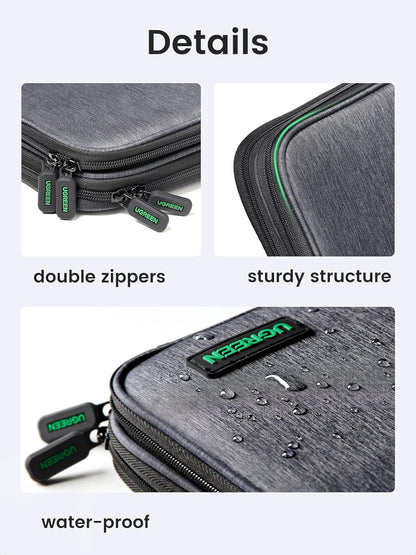 UGREEN Cable Organizer, Travel Bag Compatible with iPad Mini 5 4, Smartphone, Power Bank, Hard Disk, etc.