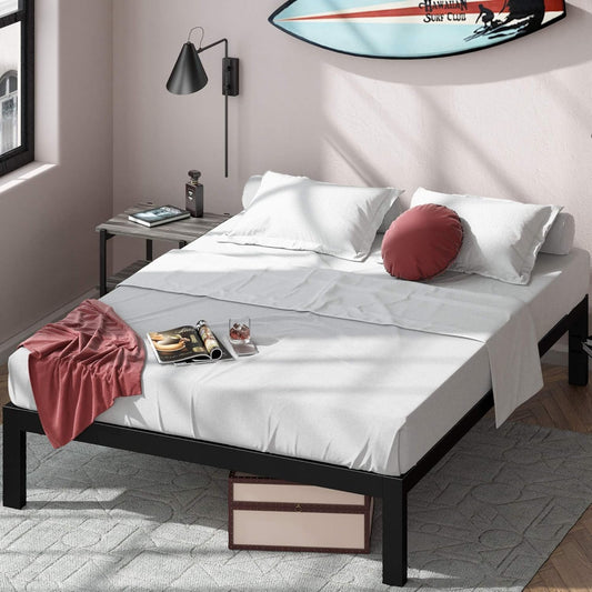 Zinus Quick Snap TM 14 Inch Platform Bed Frame / Mattress Foundation / with Less than 3 Inch Spacing / Wooden Slat Support / no Bolts or Nuts / Easy Assembly, Queen