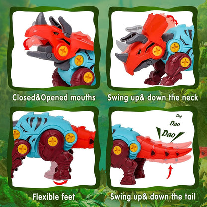 Jaoxikai Take Apart Dinosaur Toy,Educational Building Dinosaur Toy for 3 4 5 6 7 Year Old Kid Boy Girl,STEM Toy Birthday Gift Children Learning Construction Toy with 1 Electric Drill&4 Hand Drill Tool