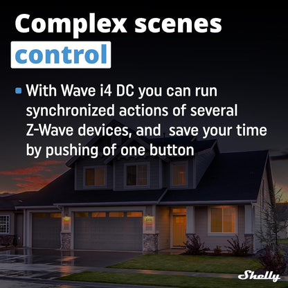 Shelly Qubino Wave i4 DC | Z-Wave 800 Series 4 Digital Input Control for Advanced Control of Low Power Actions | Home Automation | Extended Network Repeater