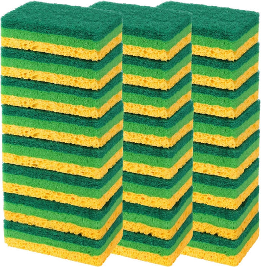 Anmoro Heavy Duty Scrub Sponge,24 Pack Kitchen Sponge,Odor Resistant Sponge,Microfiber,Best for Cleaning Tableware Pot