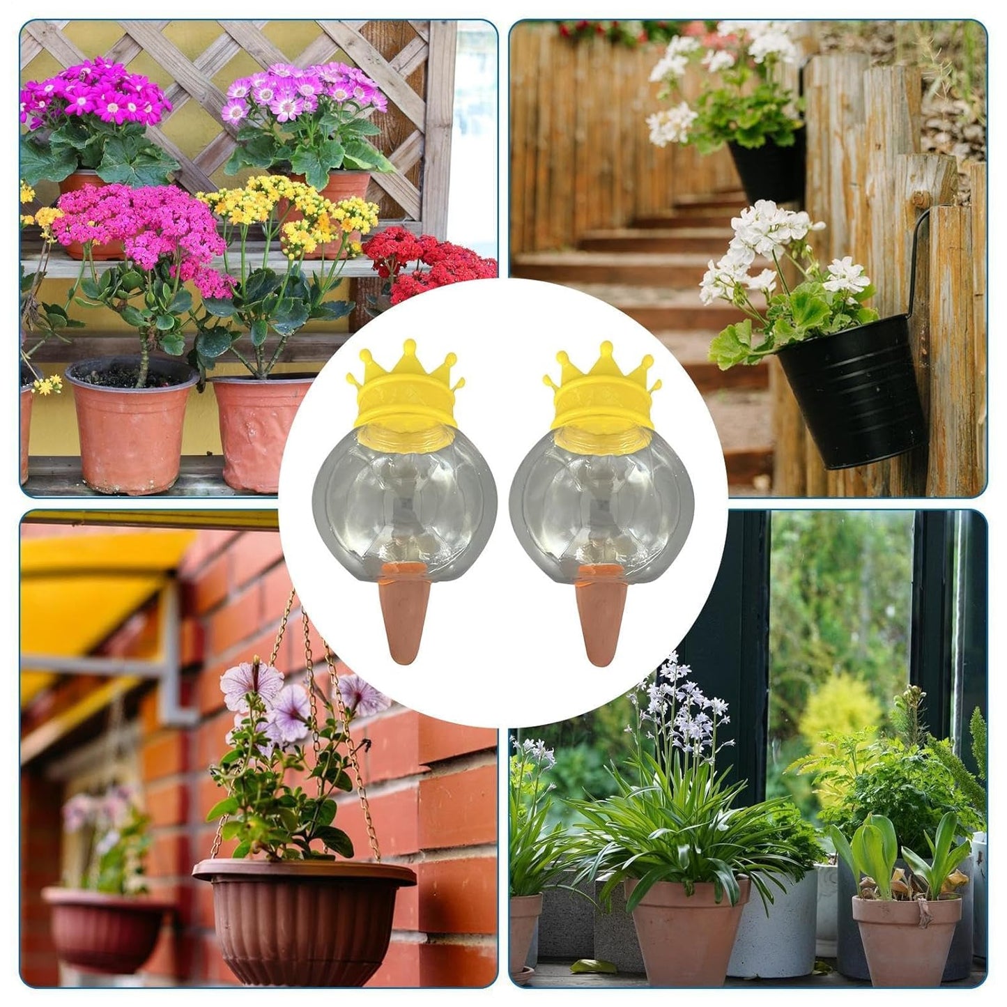 Plant Watering Devices – Self Watering Feeding System and Self-Watering Globe | Automatic Drip Irrigation Tool for Indoor Outdoor Plants, Succulents, and Garden Use (2-Pack)