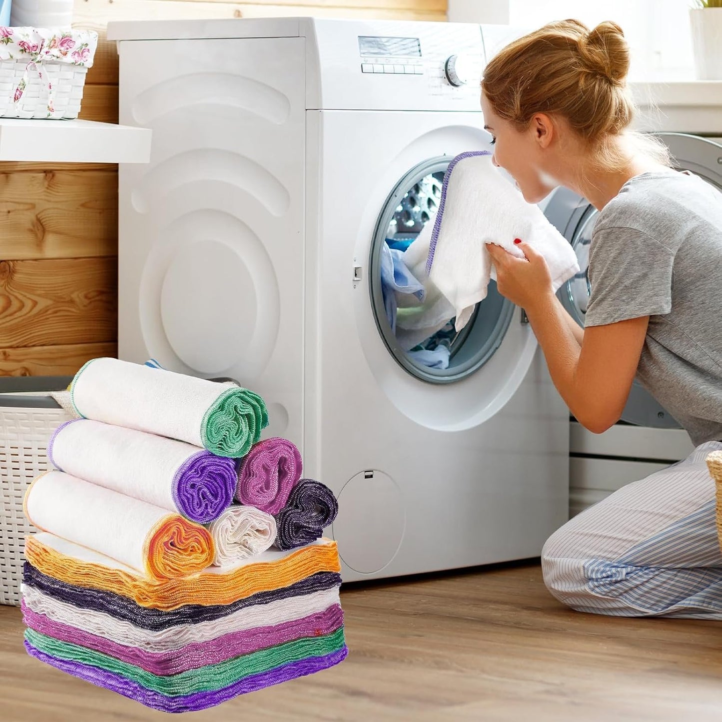 100 Pack Flannel Cloth Baby Wipes with Dispenser Reusable Baby Wipes Washable Natural Soft and Skin-Friendly Cloth Wipes Reusable Tissues Hand Washcloth for Cloth Diapers 8x8 Inch