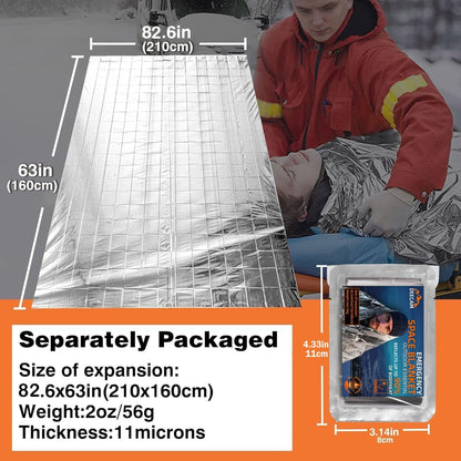 Deecam Emergency Space Blankets, Mylar Thermal Survival Blankets Foil Camping Emergency Heat Reflective Blanket for Outdoor, First Aid, Hiking, Camping Gear, Travel (36Pack)