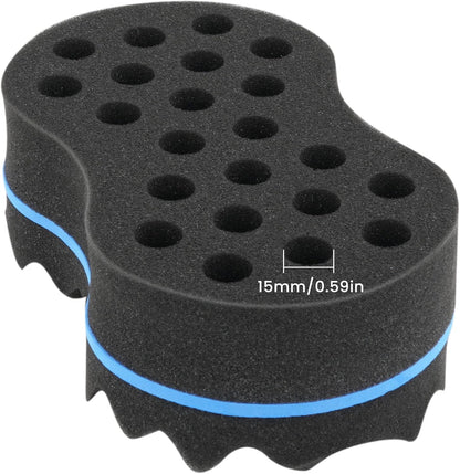 Beauty7 Double Side Two in One Magic Twist Hair Sponge Magic Hair Twist Sponges Afro Braid Style Hair Sponge Brush Natural Hair Sponge Barber Styling Comb Locking Afro Coil Comb Care Hair Styling Tool