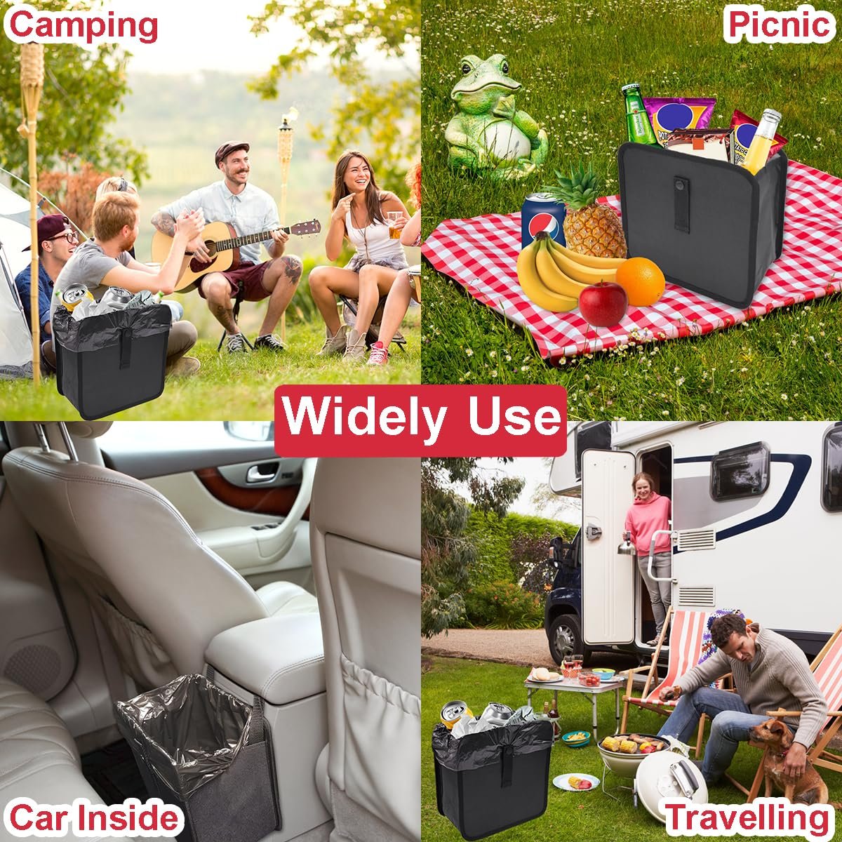 Foldable Car Trash Can HADEEONG Hanging Automotive Garbage Can Car Storage Can Car Trash Bag Waterproof Leakproof Trash Can Storage Bag Organizer for Car Interior Accessories