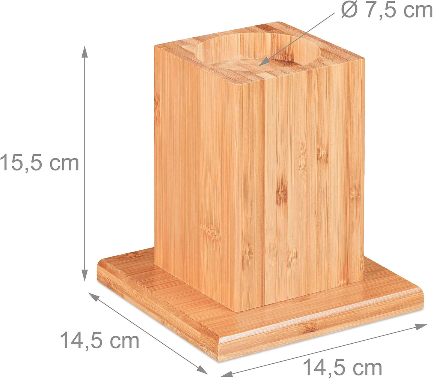 Relaxdays Set of 4 Furniture Risers, Height Increase of 14 cm for ECC Beds, HLP: 15, 5 x 14.5 cm, Natural Wood, Bamboo, 4 Pieces