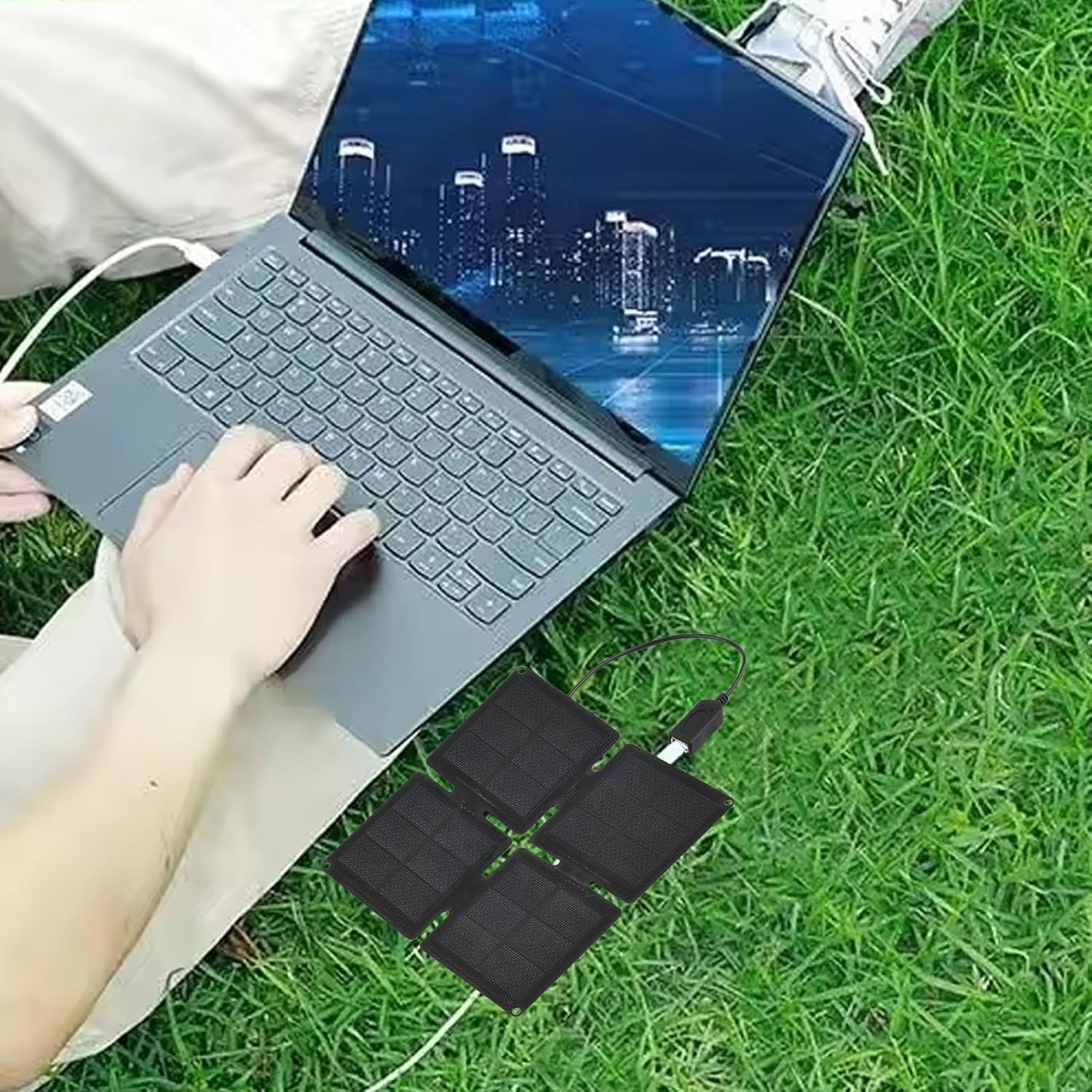 Portable Solar Charger, Foldable Panel Charger, Outdoor Power Source, High-Efficiency Energy Output, Lightweight 200g Design, 7.87x7.87x0.39 inches, Use for Cameras, Phones