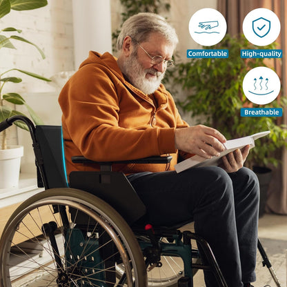 BALAPET Wheelchair Back Cushion,3.5’‘ Thick Wheelchair Cushions Ergonomic Design Foam Support Lumbar Pillow for Long Sitting Reduce Back Pressure Essential Wheelchair Accessory