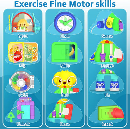 Montessori Busy Board for Toddlers 1-3 with Music, 20+ Activity Toddler Educational Toys Age 1-2, Learning Toy for 1 2 3 Year Old Boy Girl Christmas Birthday Gift