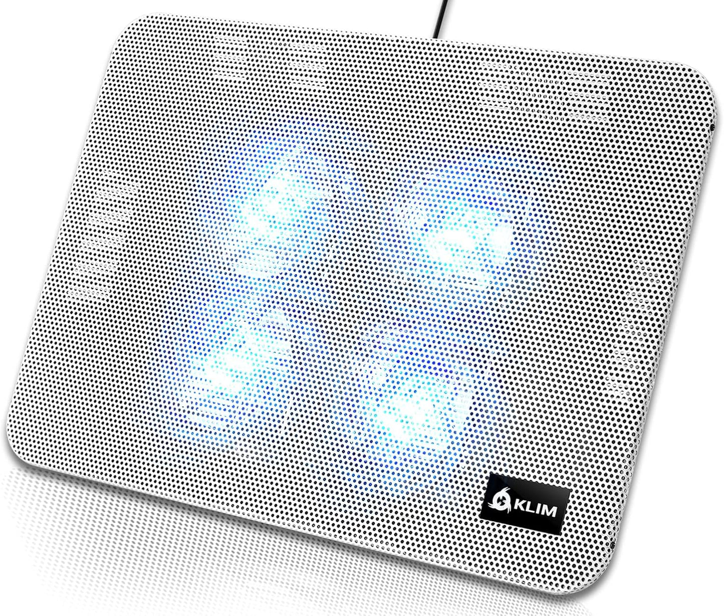 KLIM Serenity + Laptop Cooling Pad for Laptop + 11 to 15.6 inches + Perfect for Small and Medium Laptops + Stable and Sturdy Metal Grid + Silent Laptop Cooling Stand + White